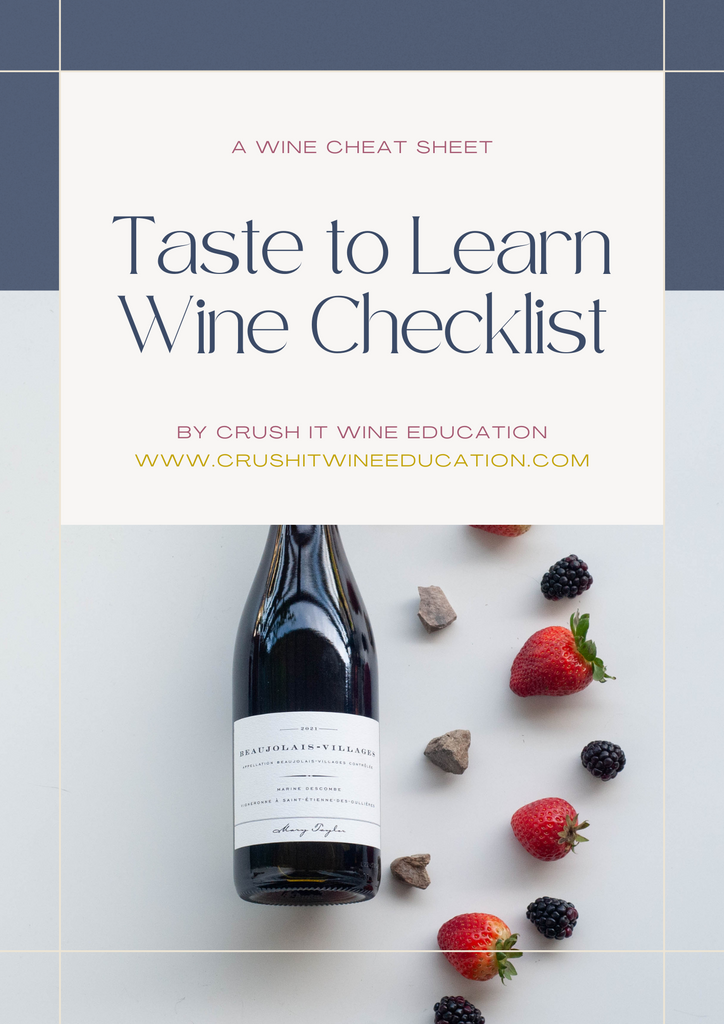 Taste to Learn Wine Checklist