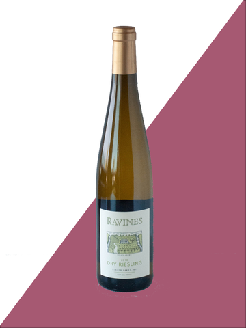 Bottle shot of Ravines Dry Riesling - white wine from the Finger Lakes in New York