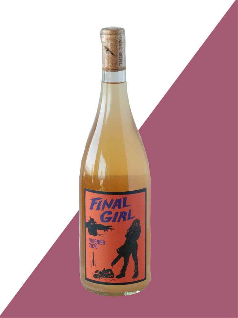 Bottle shot of Final Girl Viognier - Orange wine from Santa Barbara County